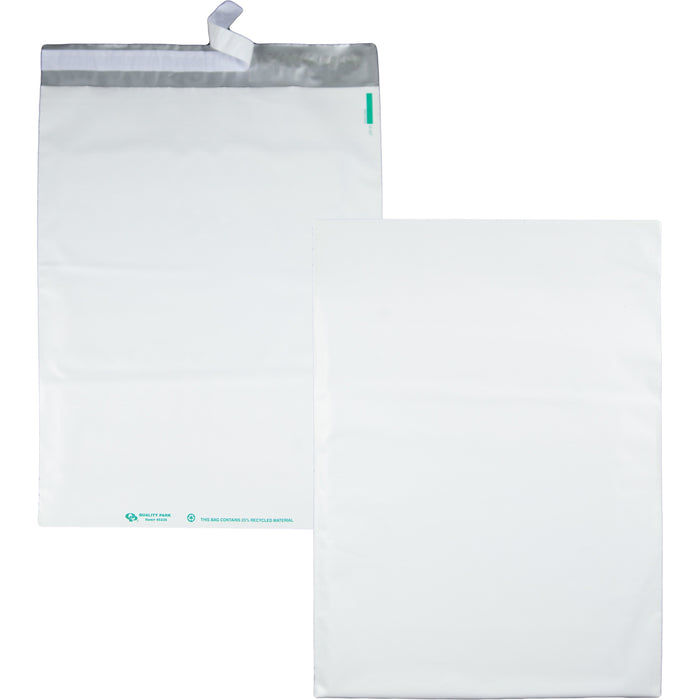 Quality Park White Poly Mailing Envelopes - Catalog - 14" Width x 19" Length - Self-sealing - White - Polyethylene - 100 / Pack