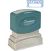 Xstamper ENTERED Open Space Title Stamp - Message Stamp - ENTERED - 0.50" Impression Width x 1.62" Impression Length - 100000 Impression(s) - Blue - Recycled - 1 Each