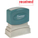 Xstamper RECEIVED Window Title Stamp - Message Stamp - RECEIVED - 0.50" Impression Width x 1.63" Impression Length - 100000 Impression(s) - Red - Recycled - 1 Each