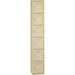 Tennsco 6-Tier No Legs Steel Box Lockers - Internal Size 12" Height x 12" Width x 18" Depth - Overall Size 72" Height x 12" Width x 18" Depth - Sand - Steel