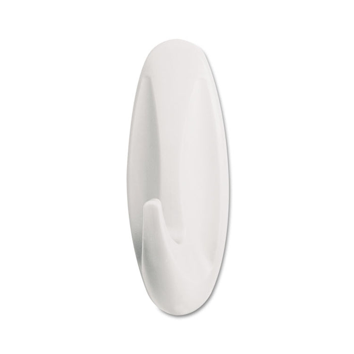 General Purpose Designer Hooks, Small/Medium, Plastic, White, 1lb and 3 lb Capacities, 4 Hooks and 4 Strips/Pack