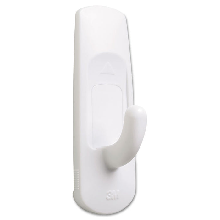 Medium Utility Hooks, Plastic, White, Supports 3 lb, 2/Pack