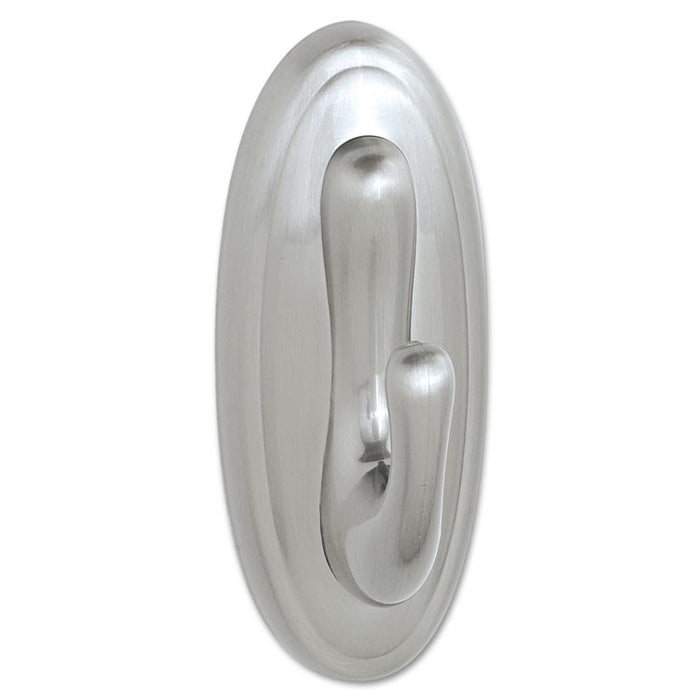 Medium Traditional Decorative Hooks, Metal, Brushed Nickel, Supports 3 lb