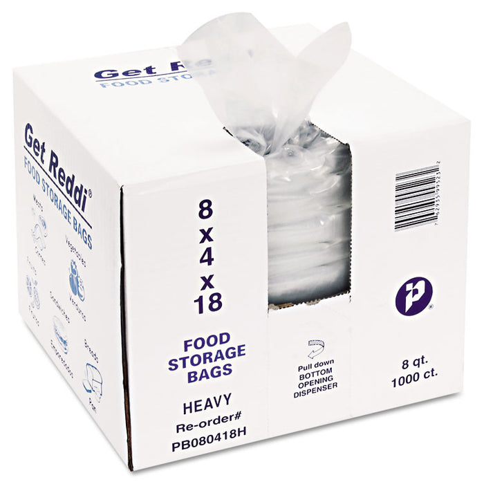 Food Bags, 2-Gallon, 8" x 4" x 18", Clear, 1,000/Carton