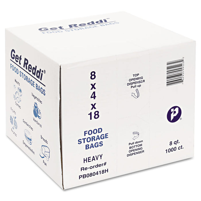 Food Bags, 2-Gallon, 8" x 4" x 18", Clear, 1,000/Carton