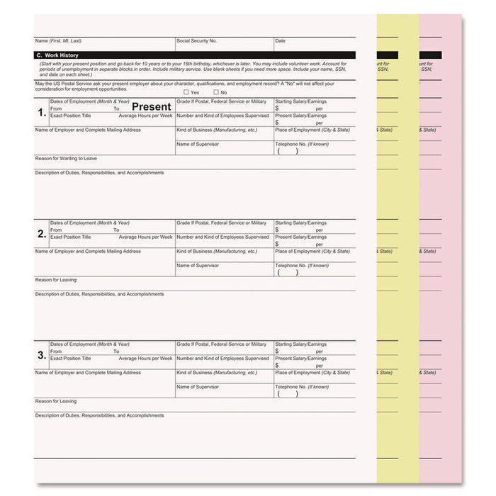 Digital Carbonless Paper, 3-Part, 8.5" x 11", White/Canary/Pink, 835/Carton