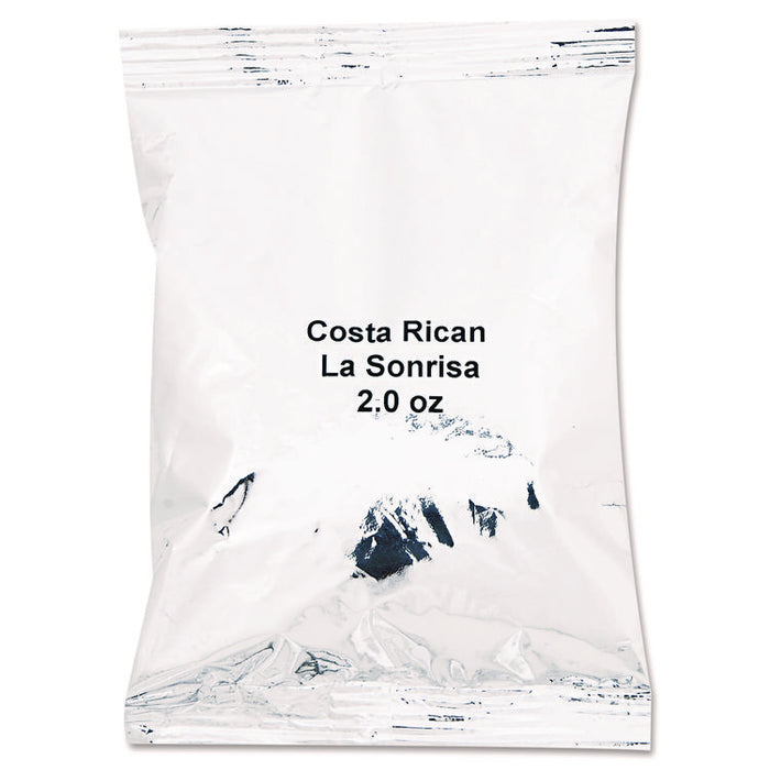 Coffee Portion Packs, Costa Rican La Sonrisa, 2 oz Packets, 40/Carton