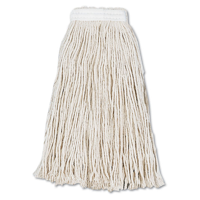 Cut-End Wet Mop Head, Cotton, #16, White, 12/Carton