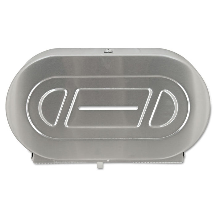 Stainless Steel Two-Roll Jumbo Toilet Tissue Dispenser, 20.81 x 5.31 x 11.38, Satin-Finish Stainless Steel