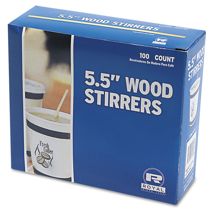 Wood Stir Sticks, 5.5", 10,000/Carton
