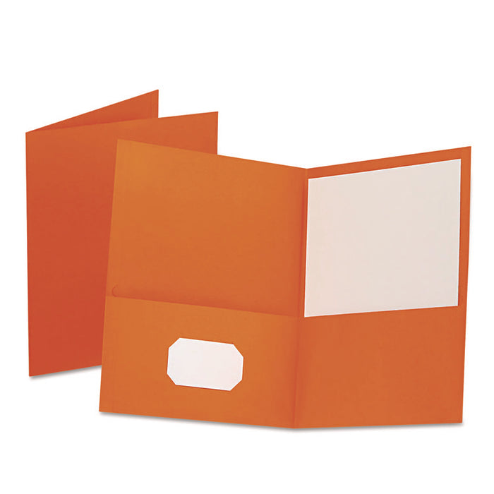 Twin-Pocket Folder, Accommodates (100) 11 x 8.5 Sheets, Orange, 25/Box