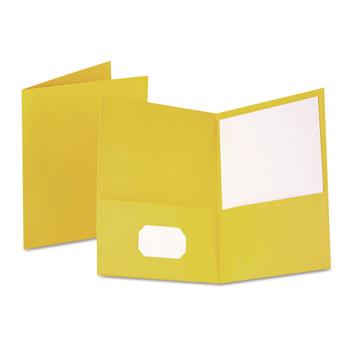 Twin-Pocket Folder, Accommodates (100) 11 x 8.5 Sheets, Yellow, 25/Box