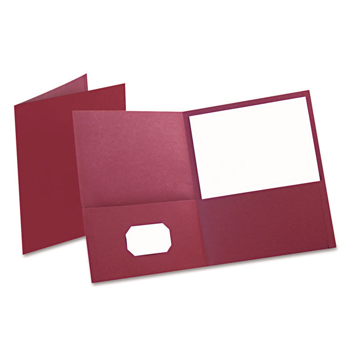 Twin-Pocket Folder, Accommodates (100) 11 x 8.5 Sheets, Burgundy, 25/Box