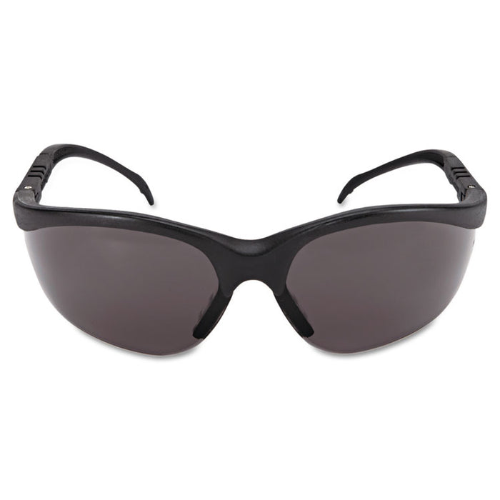 Klondike Safety Glasses, Matte Black Half Frame, Gray Dual Lens