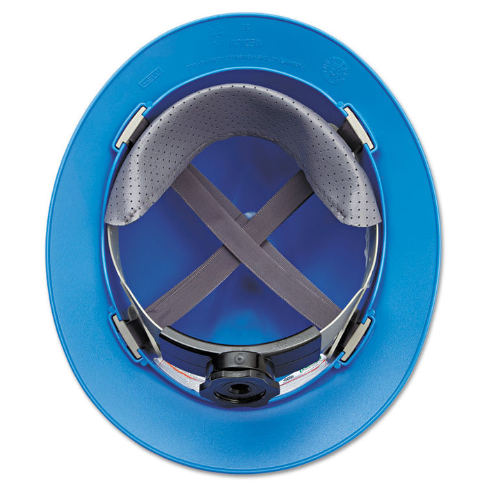 V-Gard Hard Hats, Vented, Full Brim, Fas-Trac III Ratchet Suspension, One Size Fits Most (6.5 to 8), Blue