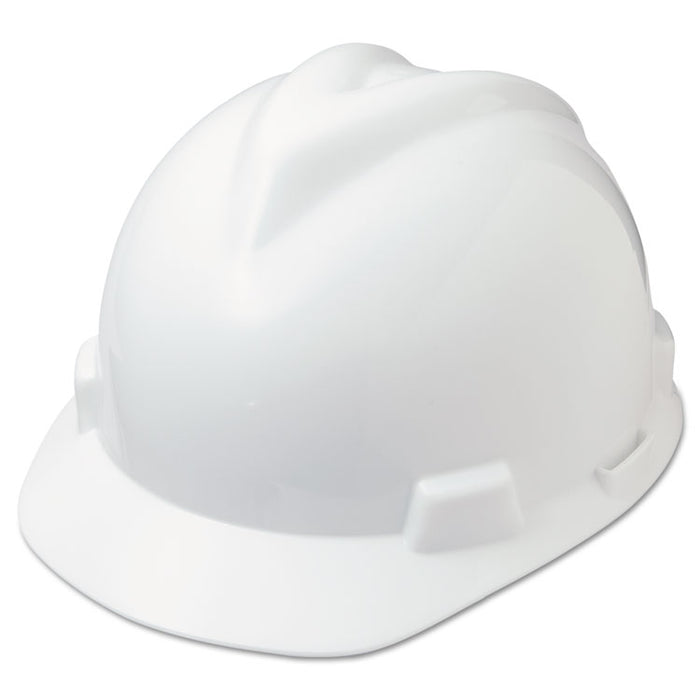V-Gard Hard Hat, Vented, Front Brim, Fas-Trac III Ratchet Suspension, One Size Fits Most (6.5 to 8), White