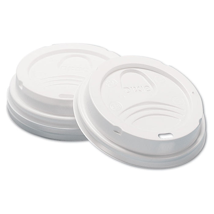 Dome Hot Drink Lids, WiseSize, Fits 8 oz Hot Cups, Plastic, White, 100/Sleeve, 10 Sleeves/Carton