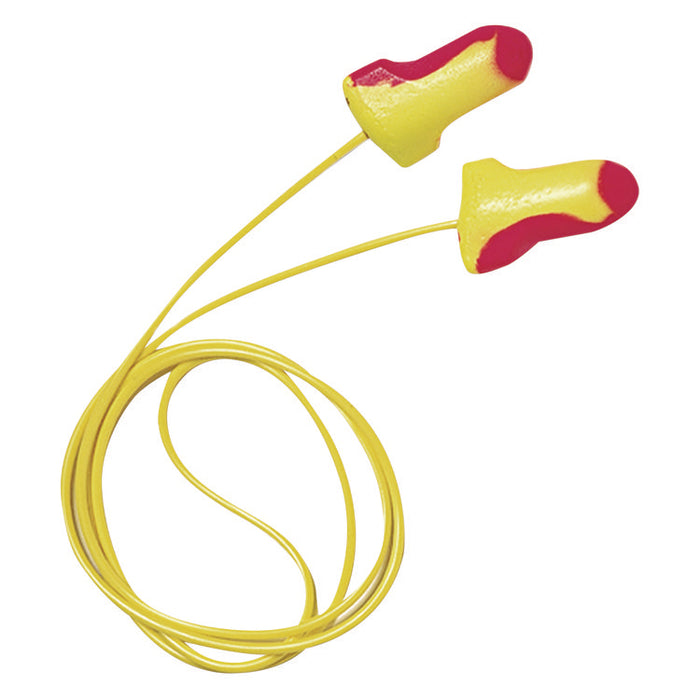 Laser Lite Single-Use Earplugs, Corded, 32 dB NRR, One Size Fits Most, Yellow/Magenta Bell/T-Shaped Plugs, 100/Box