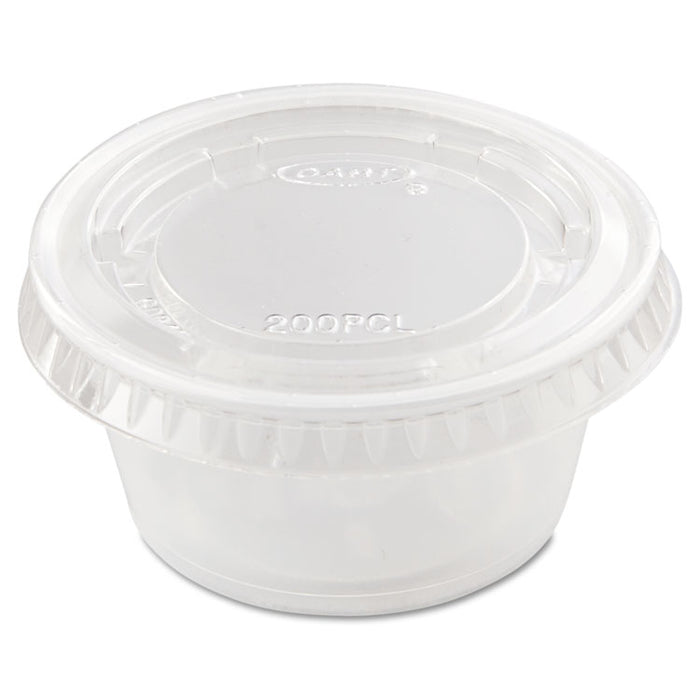 Portion/Souffle Cup Lids, Fits 1.5 oz to 2.5 oz Portion Cups, Plastic, Clear, 2,500/Carton
