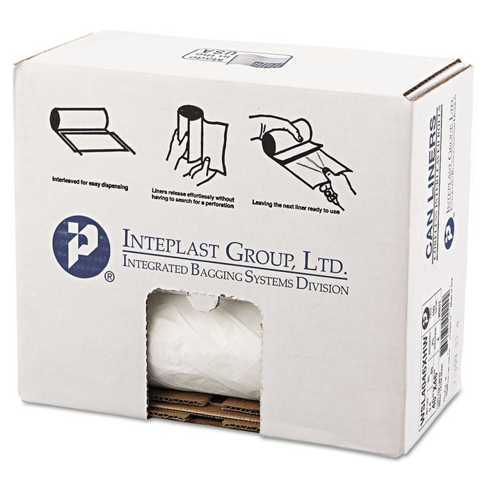 Low-Density Commercial Can Liners, 45 gal, 0.7 mil, 40" x 46", White, Interleaved Roll, 25 Bags/Roll, 4 Rolls/Carton
