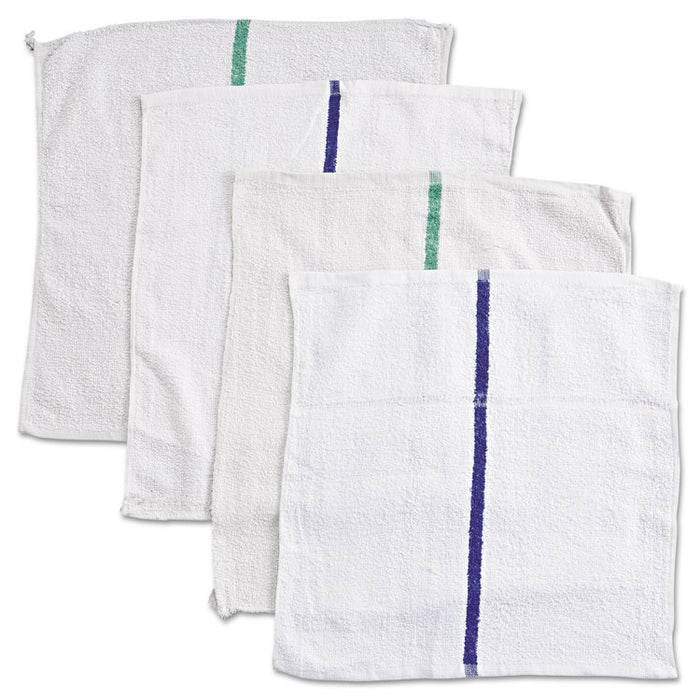 Counter Cloth/Bar Mop, 15.5 x 17, White, Cotton, 60/Carton