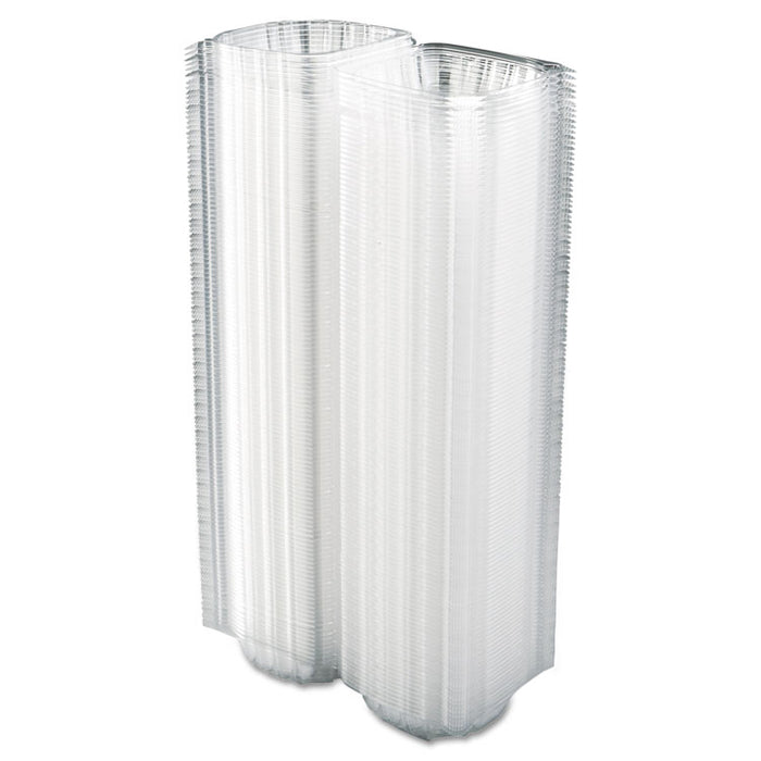 ClearSeal Hinged-Lid Plastic Containers, 5.8 x 6 x 3, Clear, Plastic, 125/Pack, 4 Packs/Carton