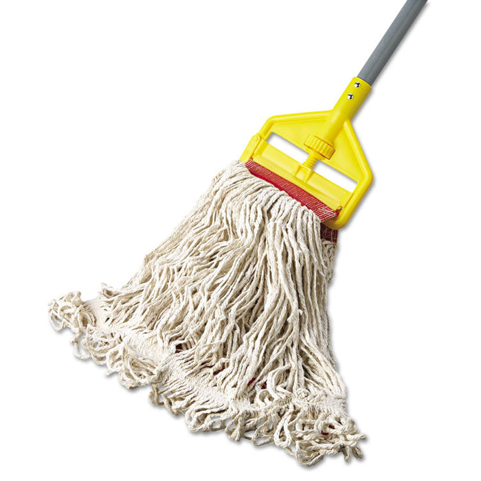 Swinger Loop Wet Mop Head, Large, Cotton/Synthetic, White, 6/Carton