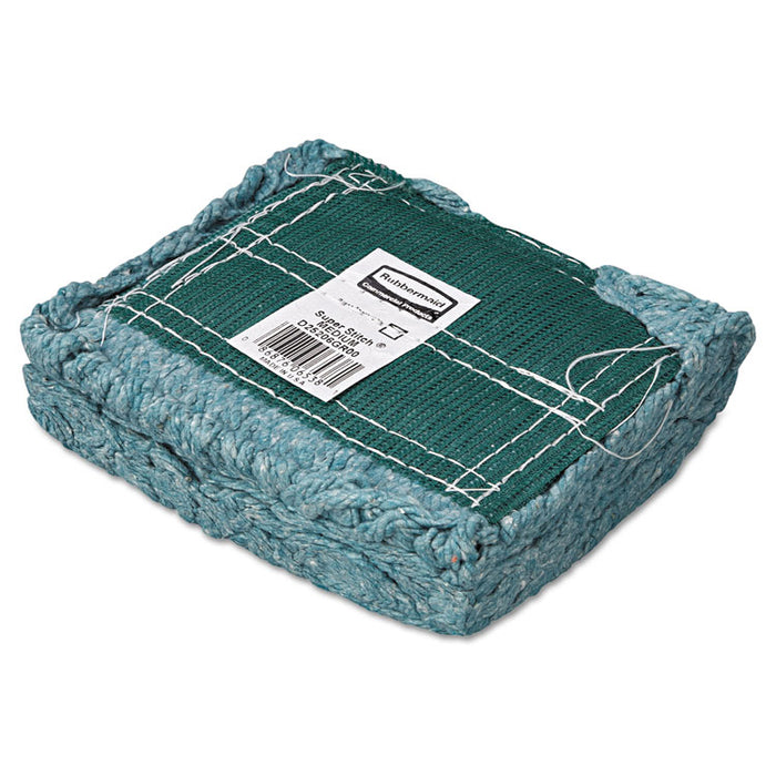 Super Stitch Blend Mop Head, Cotton/Synthetic, Medium,  Green, 6/Carton