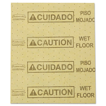 Over-the-Spill Pad, Caution Wet Floor, 16 oz, 16.5 x 20, 22 Sheets/Pad