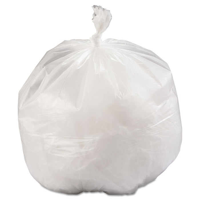 High-Density Commercial Can Liners, 33 gal, 11.94 mic, 33" x 39", Natural, Interleaved Roll, 25 Bags/Roll, 6 Rolls/Carton