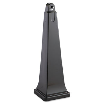 GroundsKeeper Cigarette Waste Collector, Pyramid, 1 gal, 12.25 x 39.75,  Black