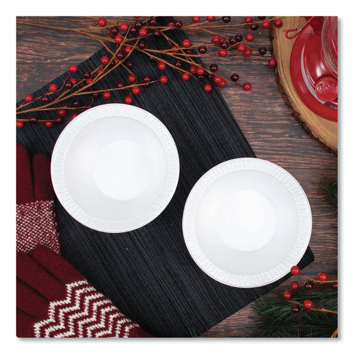 Quiet Classic Laminated Foam Dinnerware Bowls, 10 to 12 oz, White, 125/Pack, 8 Packs/Carton