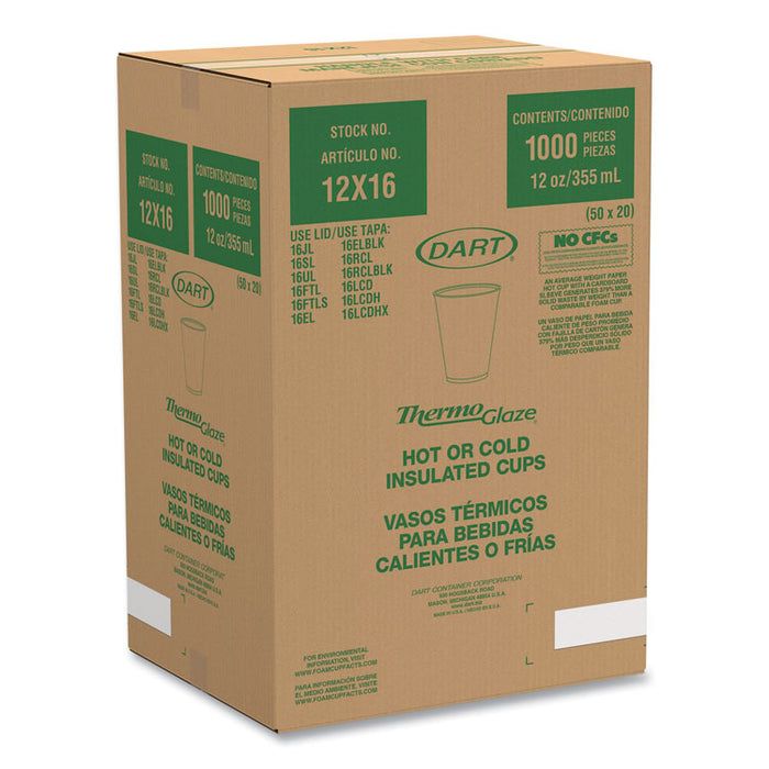 Cafe G Foam Hot/Cold Cups, 12 oz, Brown/Red/White, 1,000/Carton