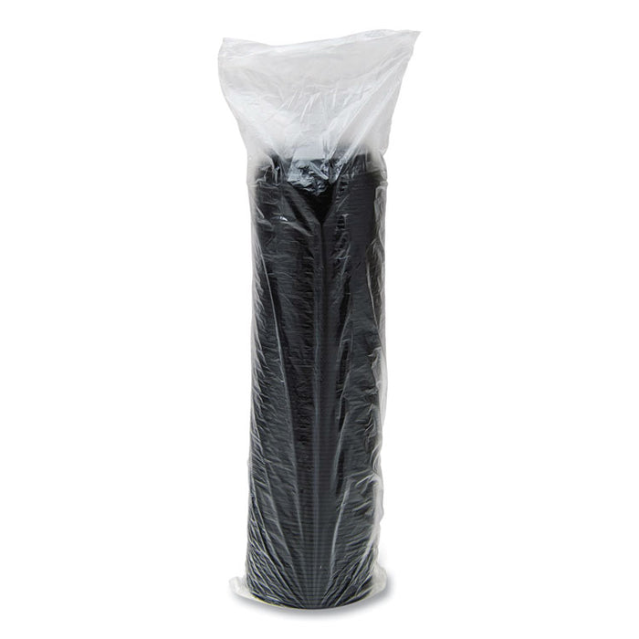 Cappuccino Dome Sipper Lids, Fits 12 oz to 24 oz Hot Cups, Plastic, Black, 100/Pack, 10 Packs/Carton