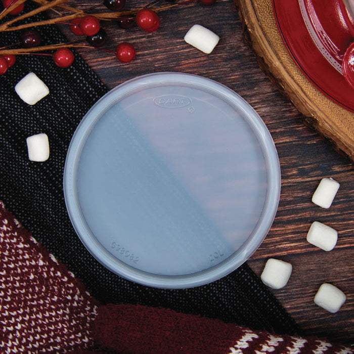 Non-Vented Cup Lids, Fits 5 oz to 16 oz Food Containers/30 oz to 32 oz Hot Cups, Plastic, Translucent, 100/Pack, 10 Packs/CT