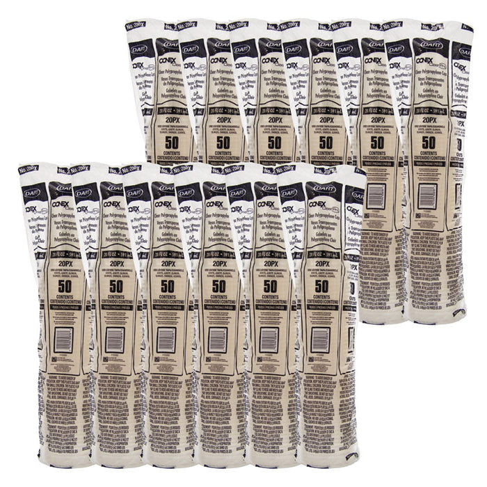 Polypropylene Cups, Cold Cups, 20 oz, Plastic, Clear, 50/Bag, 12 Bags/Carton