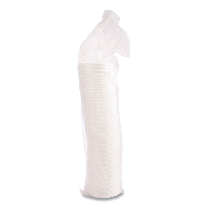 Vented Foam Lids, 8 oz to 60 oz Hot Cups, White, 50/Pack, 10 Packs/Carton