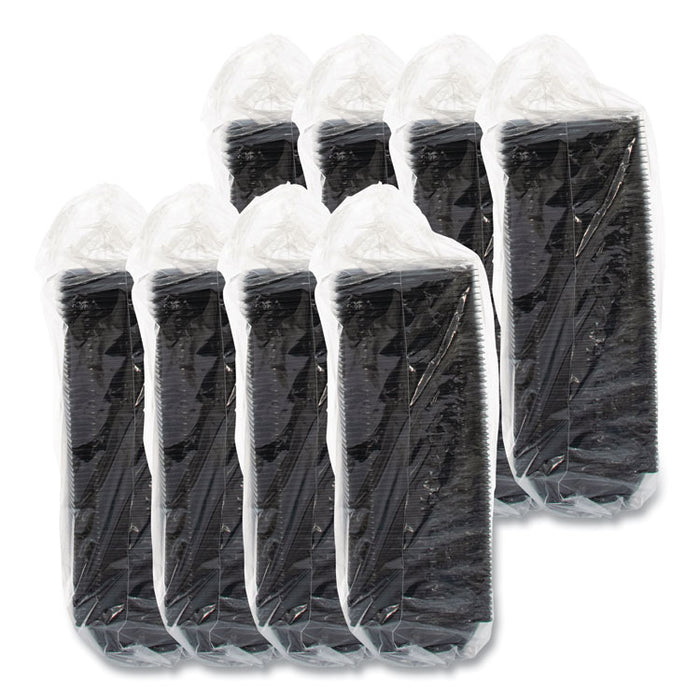 PresentaBowls Pro Black Square Bowls, 8 oz, 5 x 5 x 1.5, Plastic, 63/Bag, 8 Bags/Carton