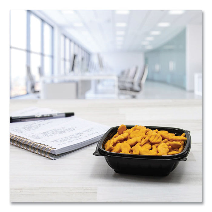 PresentaBowls Pro Black Square Bowls, 8 oz, 5 x 5 x 1.5, Plastic, 63/Bag, 8 Bags/Carton