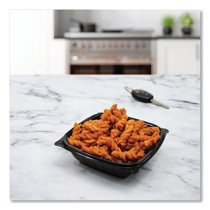 PresentaBowls Pro Black Square Bowls, 8 oz, 5 x 5 x 1.5, Plastic, 63/Bag, 8 Bags/Carton