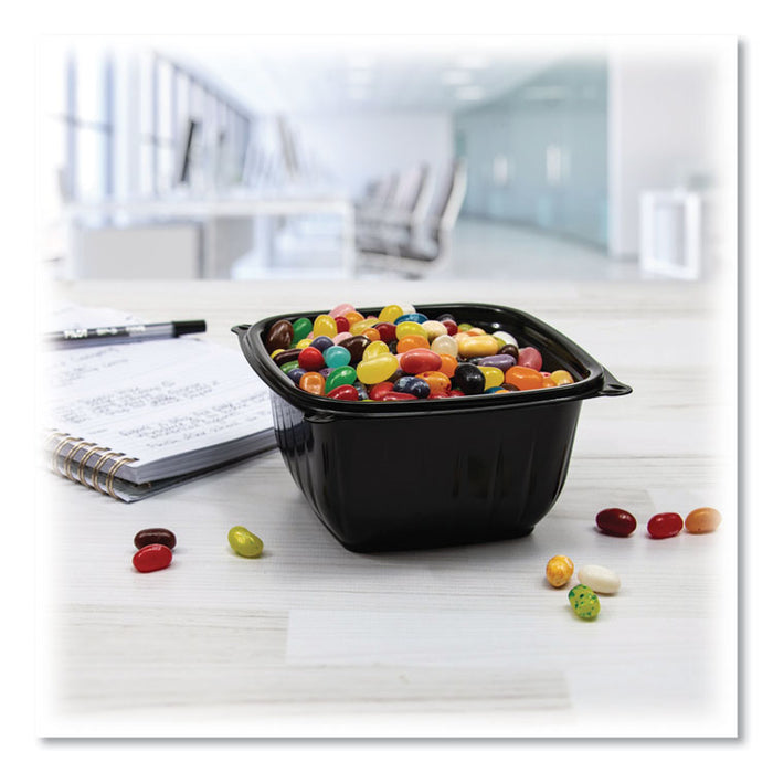 PresentaBowls Pro Black Square Bowls, 16 oz, 5 x 5 x 2.5, Plastic, 63/Bag, 8 Bags/Carton