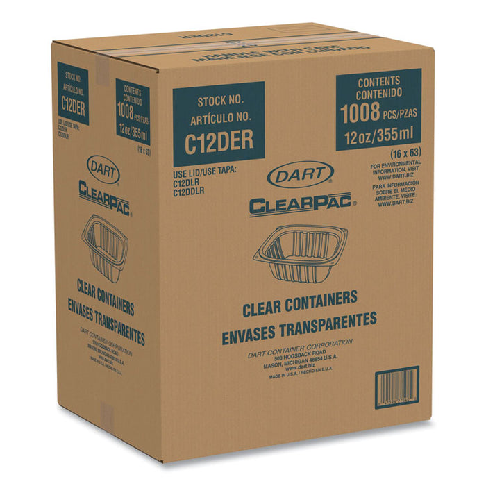 ClearPac Containers, 12 oz, 4.9 x 5.9 x 2, Clear, Plastic, 63/Pack, 16 Packs/Carton