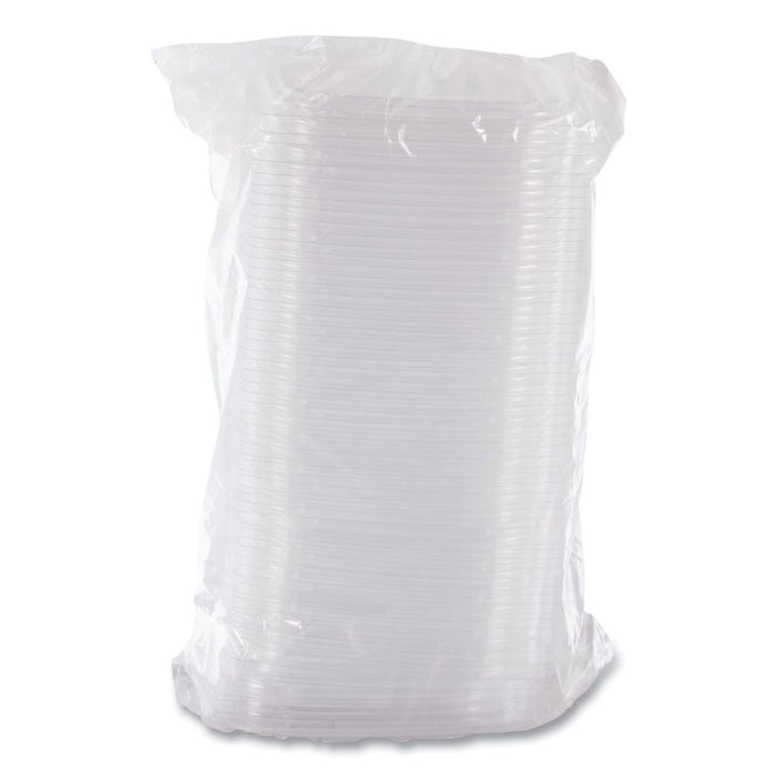 ClearPac Clear Container Lids, Flat, 4.9 x 5.9, Clear, Plastic, 63/Pack, 16 Packs/Carton