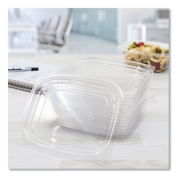 ClearPac Clear Container Lids, Flat, 4.9 x 5.9, Clear, Plastic, 63/Pack, 16 Packs/Carton