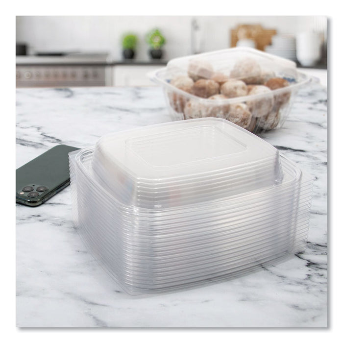 ClearPac Clear Container Lids, Dome, 6.5 x 7.5, Clear, Plastic, 63/Pack, 8 Packs/Carton