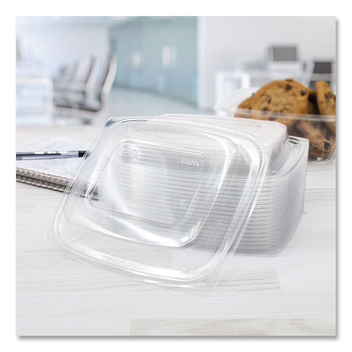 ClearPac Clear Container Lids, Dome, 6.5 x 7.5, Clear, Plastic, 63/Pack, 8 Packs/Carton