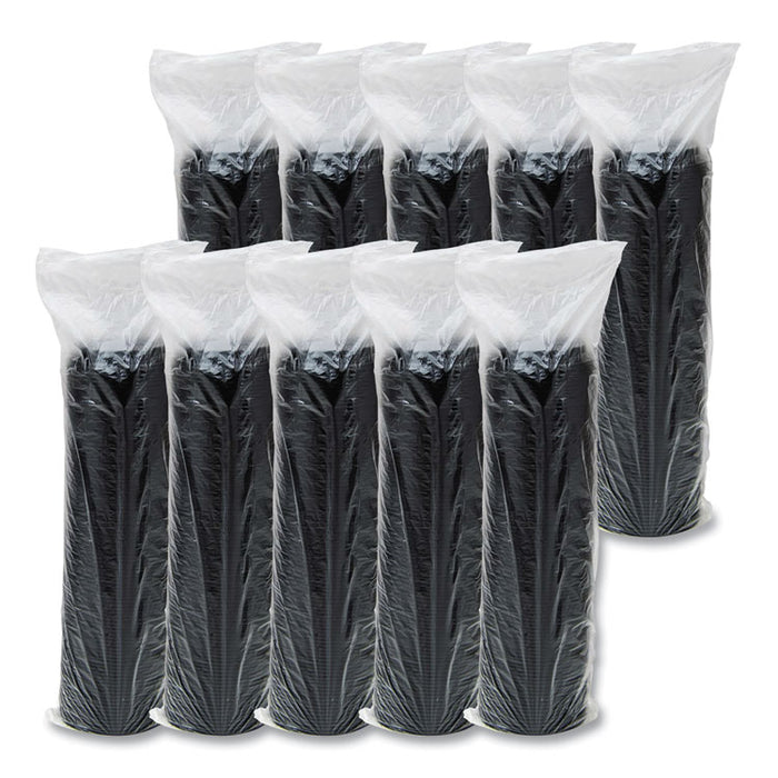 Cappuccino Dome Sipper Lids, Fits 12 oz to 24 oz Hot Cups, Plastic, Black, 100/Pack, 10 Packs/Carton