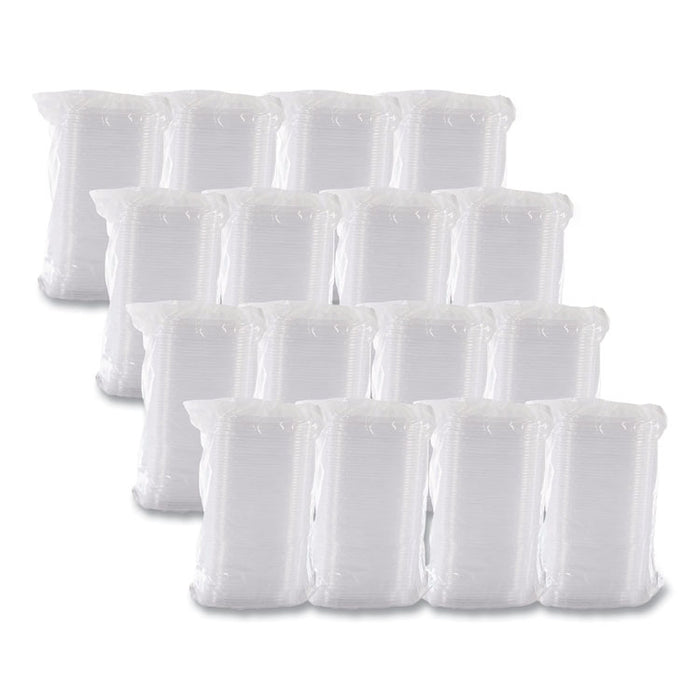 ClearPac Clear Container Lids, Flat, 4.9 x 5.9, Clear, Plastic, 63/Pack, 16 Packs/Carton