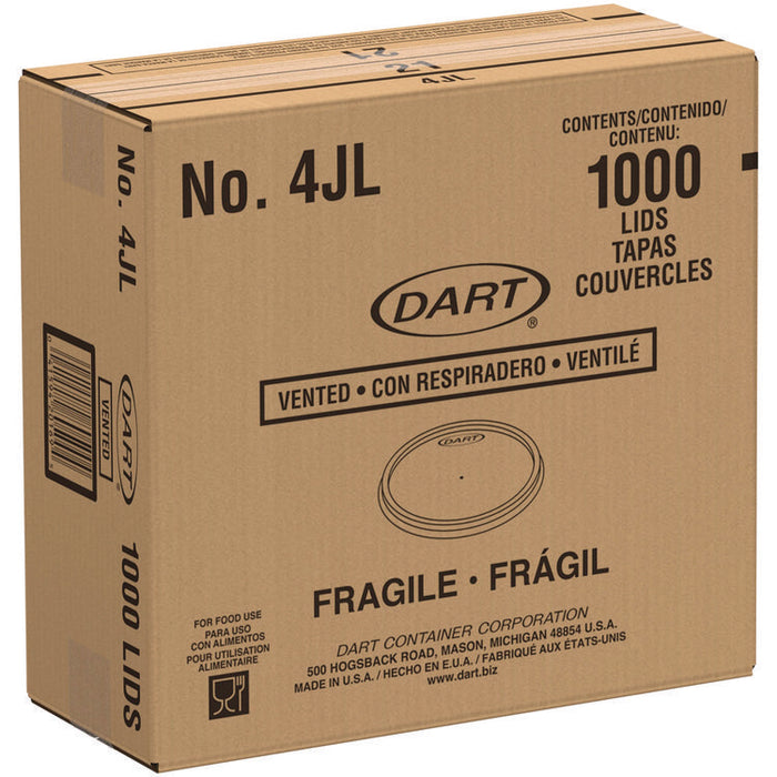 Plastic Lids, Vented, Fits 4 oz Hot Cups, Translucent, 100/Pack, 10 Packs/Carton
