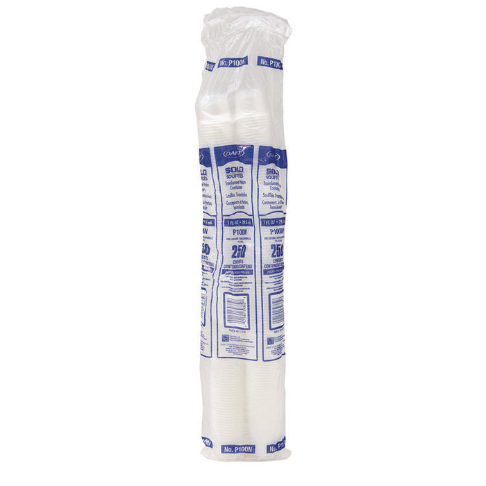 Polystyrene Portion Cups, 1 oz, Plastic, Translucent, 2,500/Carton